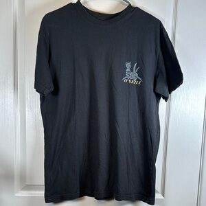 O'Neill Navy Blue Surfer Skull Pineapple Head Hawaiian Hula Shirt Size Med #5659